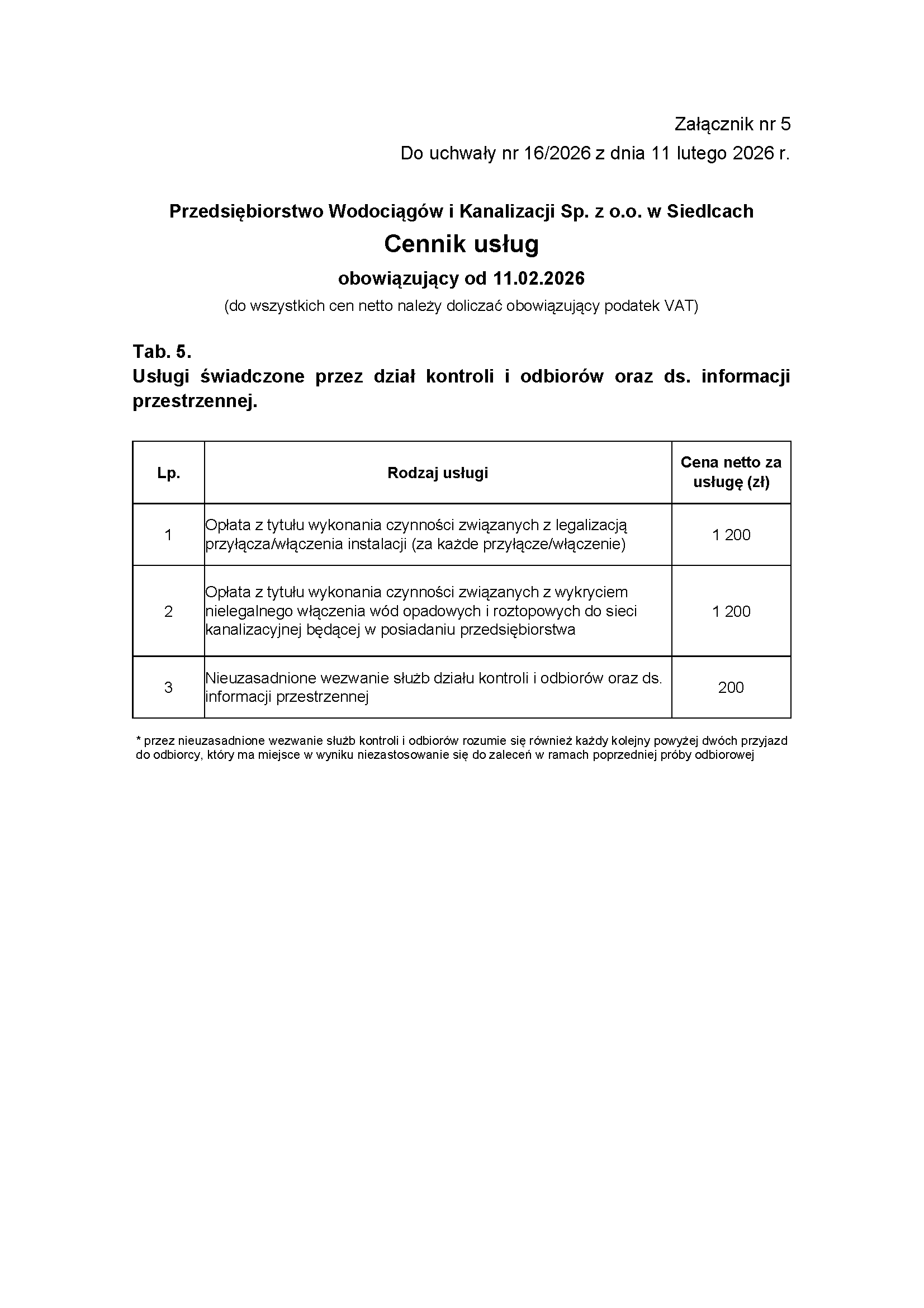 cennik nr 5
